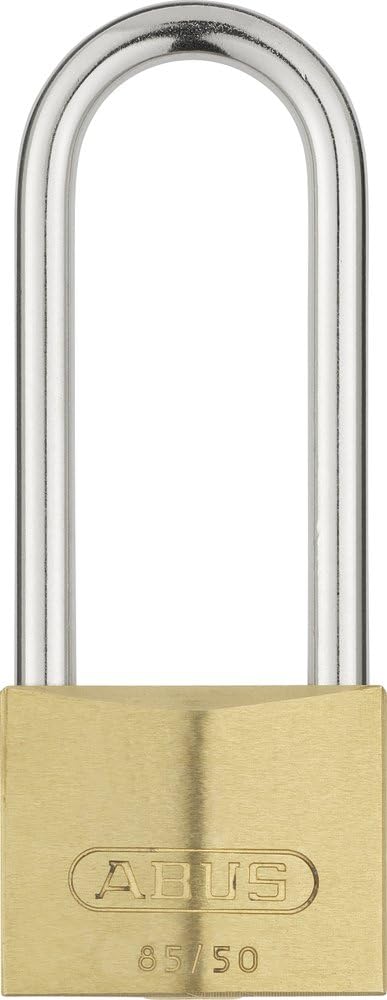ABUS Vorhängeschloss Messing 85/50HB80 gl.-1672 - gleichschliessend und mit hohem Bügel - für Keller