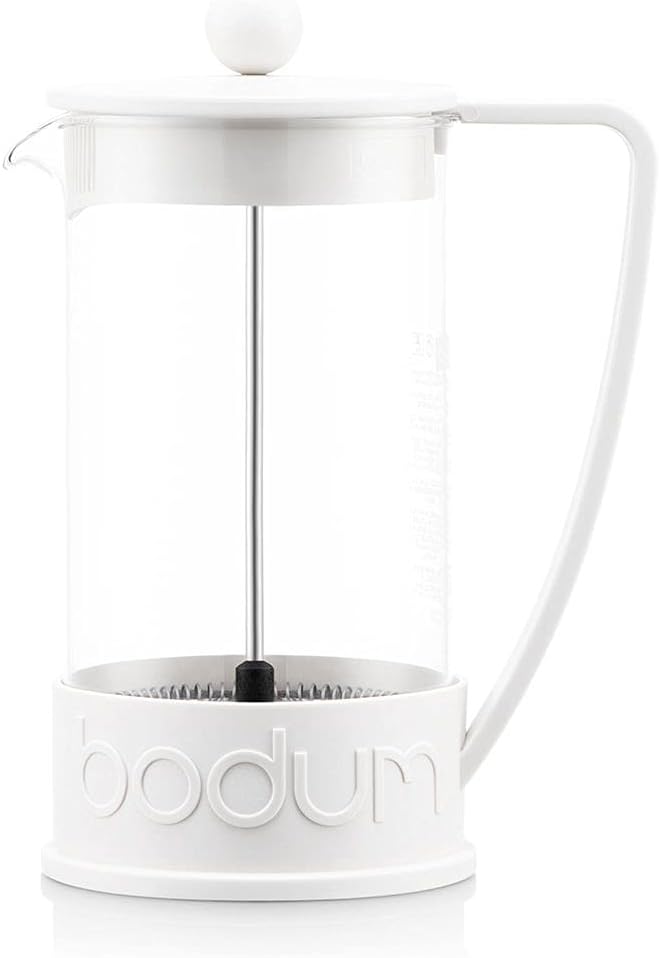 Bodum BRAZIL Kaffeebereiter (French Press System, Permanent Edelstahl-Filter, 1,0 liters) cremefarbe