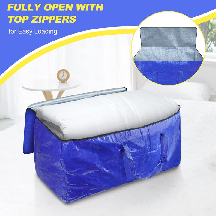 Raweao 85L Starke Umzugstaschen für Kleidung, Wasserdichte Aufbewahrungstasche Gross mit Reissversch