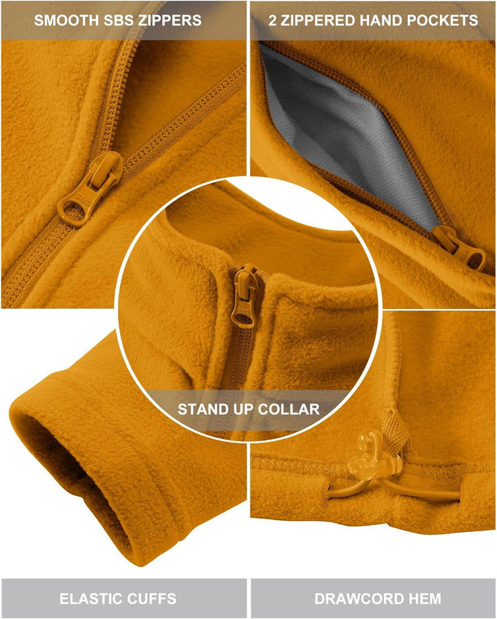 Outdoor Ventures Damen Fleecejacke mit Durchgehendem Reissverschluss Stehkragen Frauen Leichte Fleec