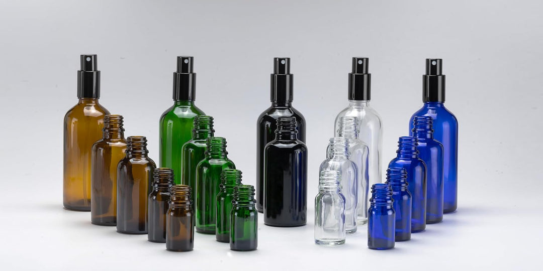 YIZHAO Schwarz Sprühflasche 100ml, Sprühflasche Klein Glas mit Zerstäuber, für Ätherisches Öle, Kosm