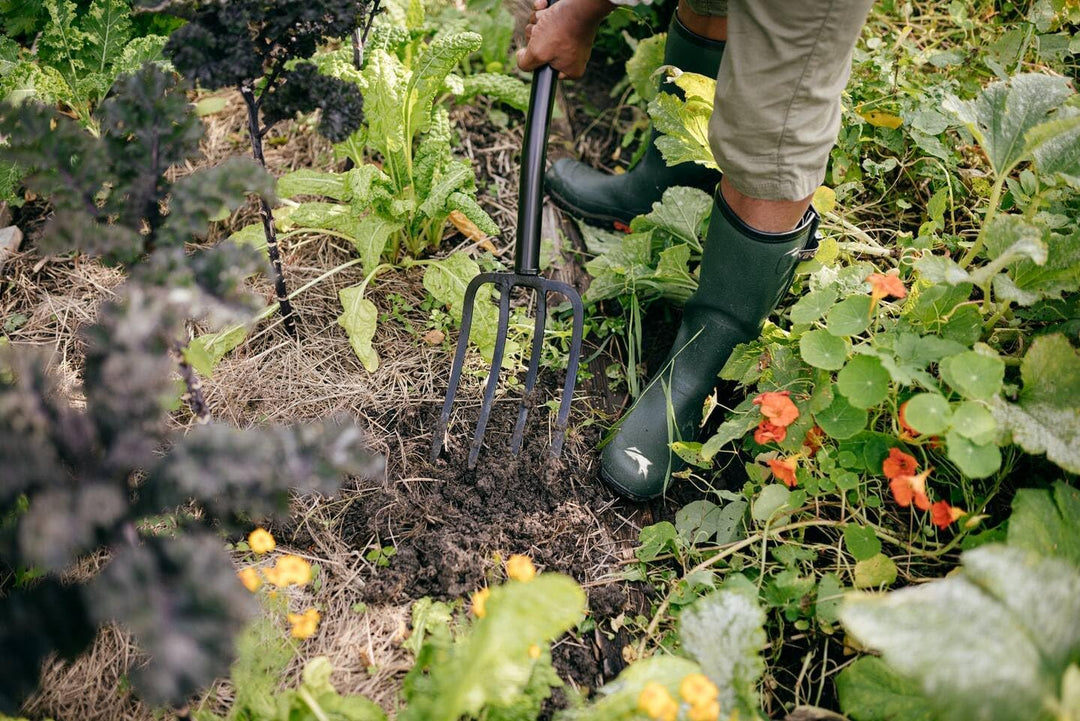Fiskars Spatengabel für Harte, steinige Böden, Mit 4 Zinken, Länge 120 cm | Hochwertige Stahl-Zinken