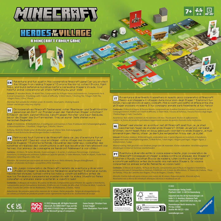 Ravensburger 20914 Minecraft Heroes of The Village - Kooperatives Familienspiel für 2-4 Spieler ab 7