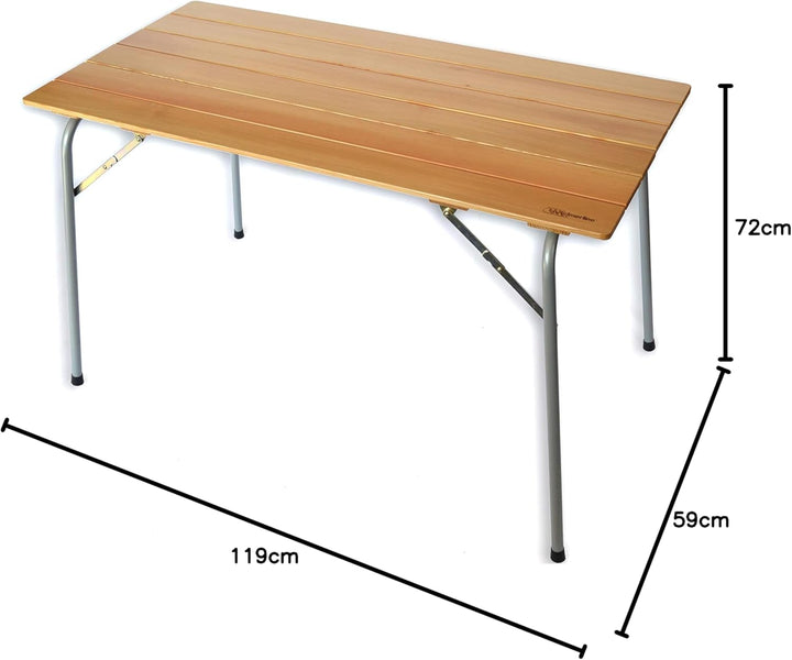 CASTELMERLINO 48 Klapptisch Camper Lärche cm 120 x 60 cm mit Tasche Nylon 60 x 120 Grau und Natur, 6