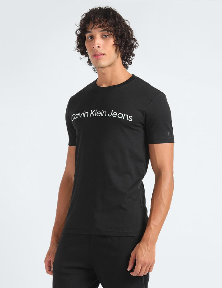 Calvin Klein Herren Kurzarm Strickoberteile XL Grosse Grössen Schwarz (Ck Black), XL Grosse Grössen