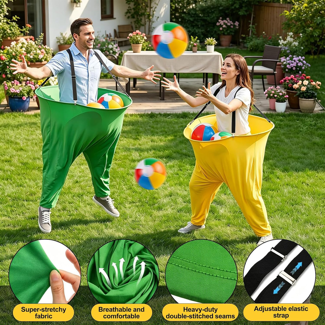 16 Stück Granny Pants Gartenspiel mit 8 Hüpfbällen und 2 Ballonpumpe