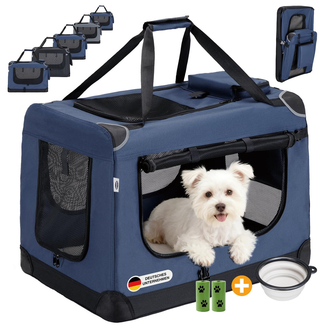Zedelmaier Hundebox Faltbar Hundetransportbox Auto robust Transportbox für Hund & Katze Gross Hundet