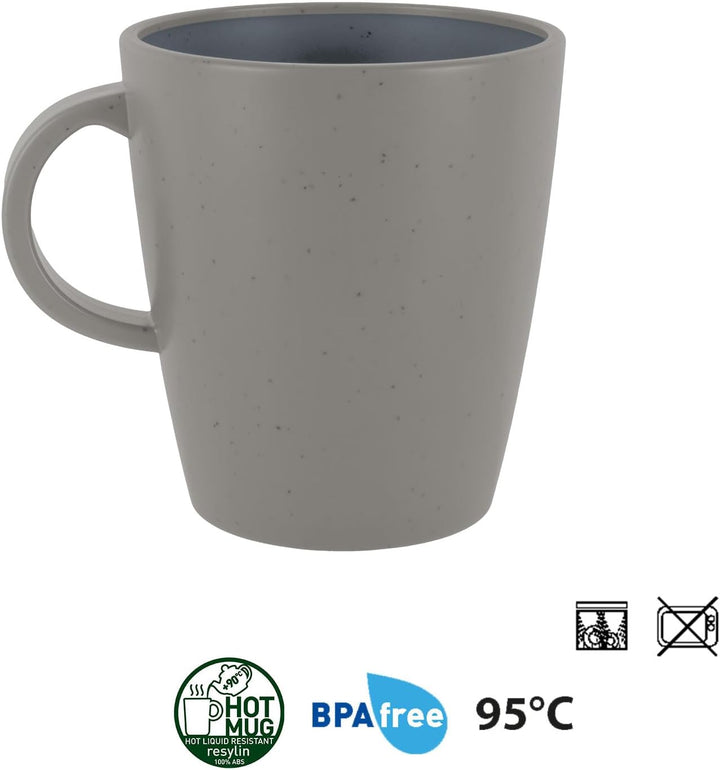 BRUNNER Camping-Geschirr-Set Melamin 2-4 Personen (12, 16 oder 36-teilig) Trilogy Dark - Stapelbar,