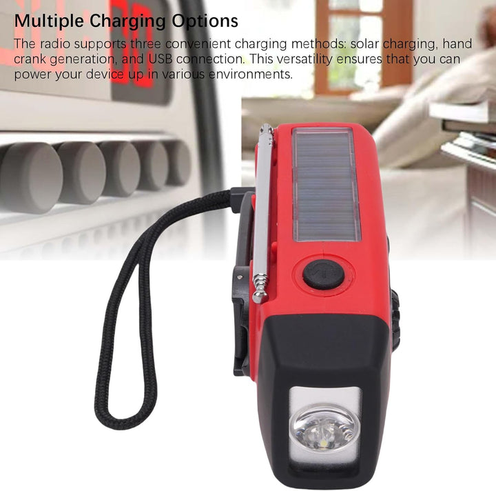 Handcrank Emergency Radio, Tragbares Solarradio mit LED Taschenlampen- und Telefonladegerät, FM Weat