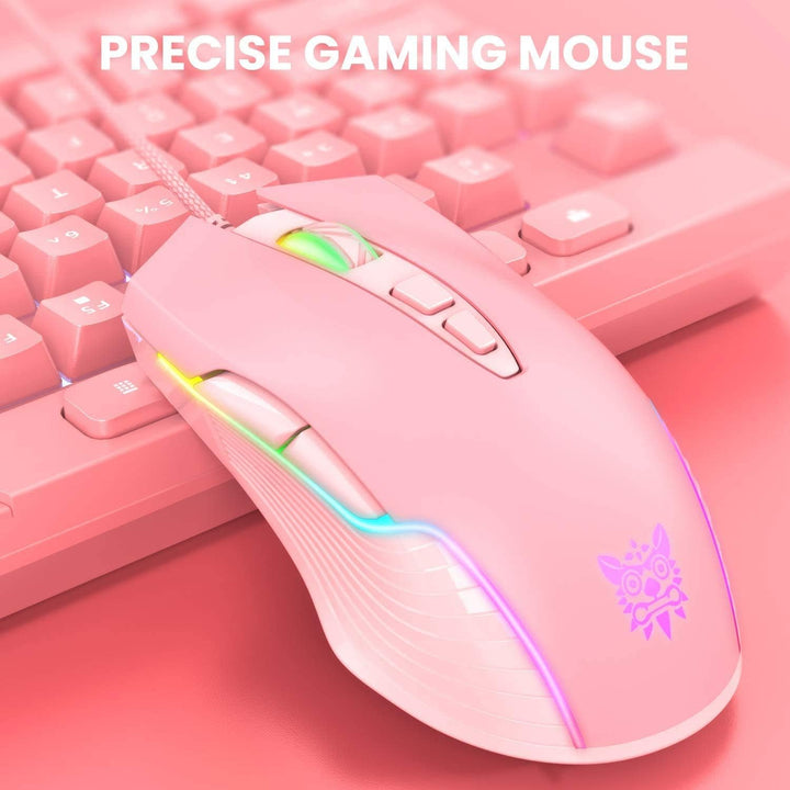 RGB Gaming-Maus, kabelgebunden, 6 einstellbare DPI bis zu 6400, ergonomische Gamer Laptop PC Maus mi