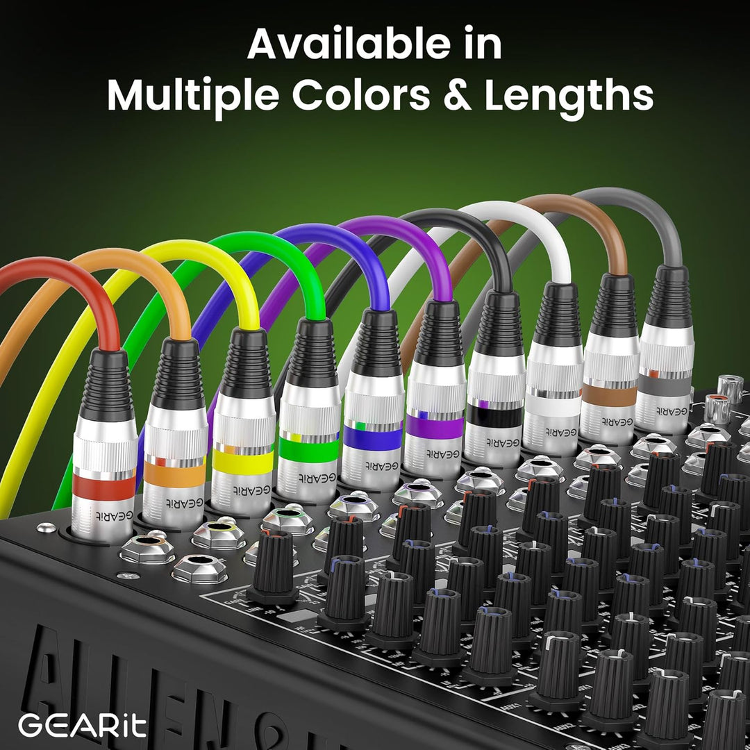 GearIT DMX auf DMX Bühnenbeleuchtungskabel (15 m, 2er-Pack) DMX Stecker auf Buchse (XLR-kompatibel),