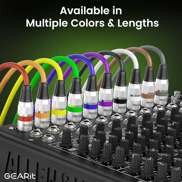 GearIT DMX auf DMX Bühnenbeleuchtungskabel (15 m, 2er-Pack) DMX Stecker auf Buchse (XLR-kompatibel),