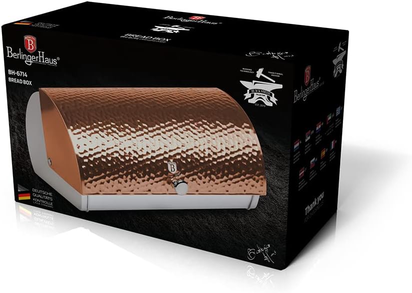 Berlinger Haus Metallic Line- Rose Gold Edition Brotbox, BH/6714 Roségold Edelstahl 18/8