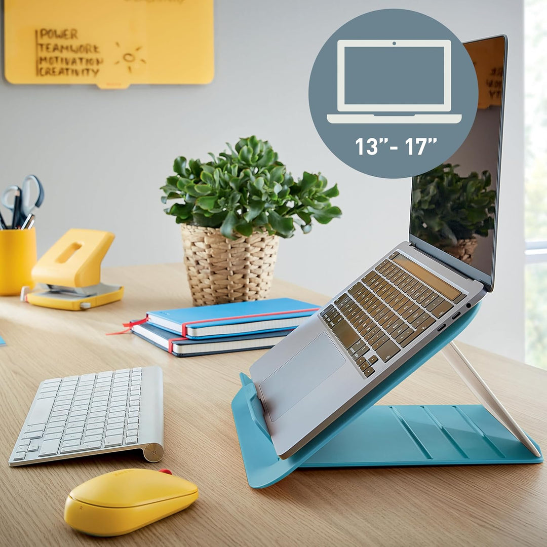 Leitz Höhenverstellbarer Laptopständer, Kompakte Laptop-Erhöhung mit 4 Höhen für 13“-15“ Notebooks,