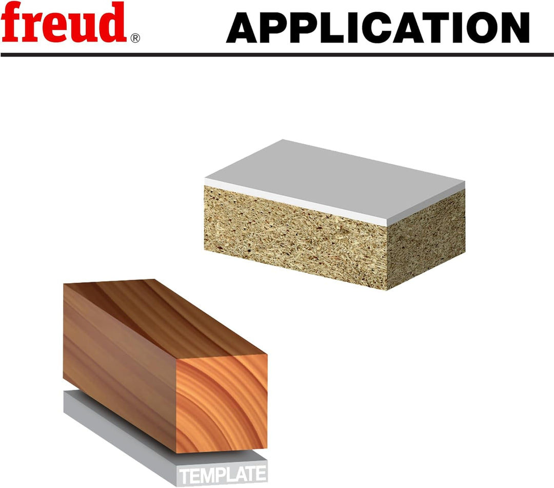 Freud Fräser, 42-100 Pack of 1 Bündigfräser mit 2 Schneiden, Durchmesser: 9,53 mm (3/8 Zoll), Schaft