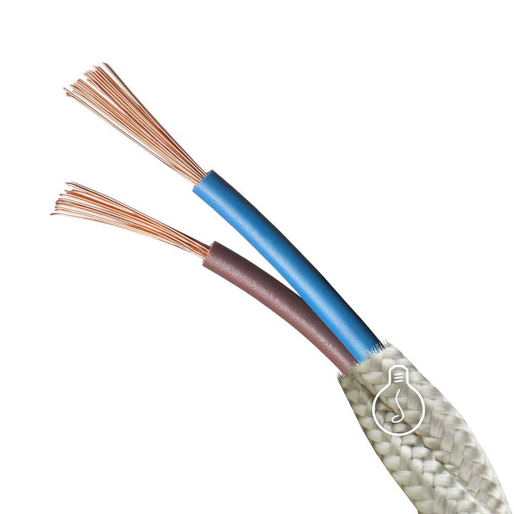 Amarcords - Textilkabel für Lampen WEISS, geflochten, Baumwolle, 10 Meter, mit 2 Leiter 2x0,75 - Sto