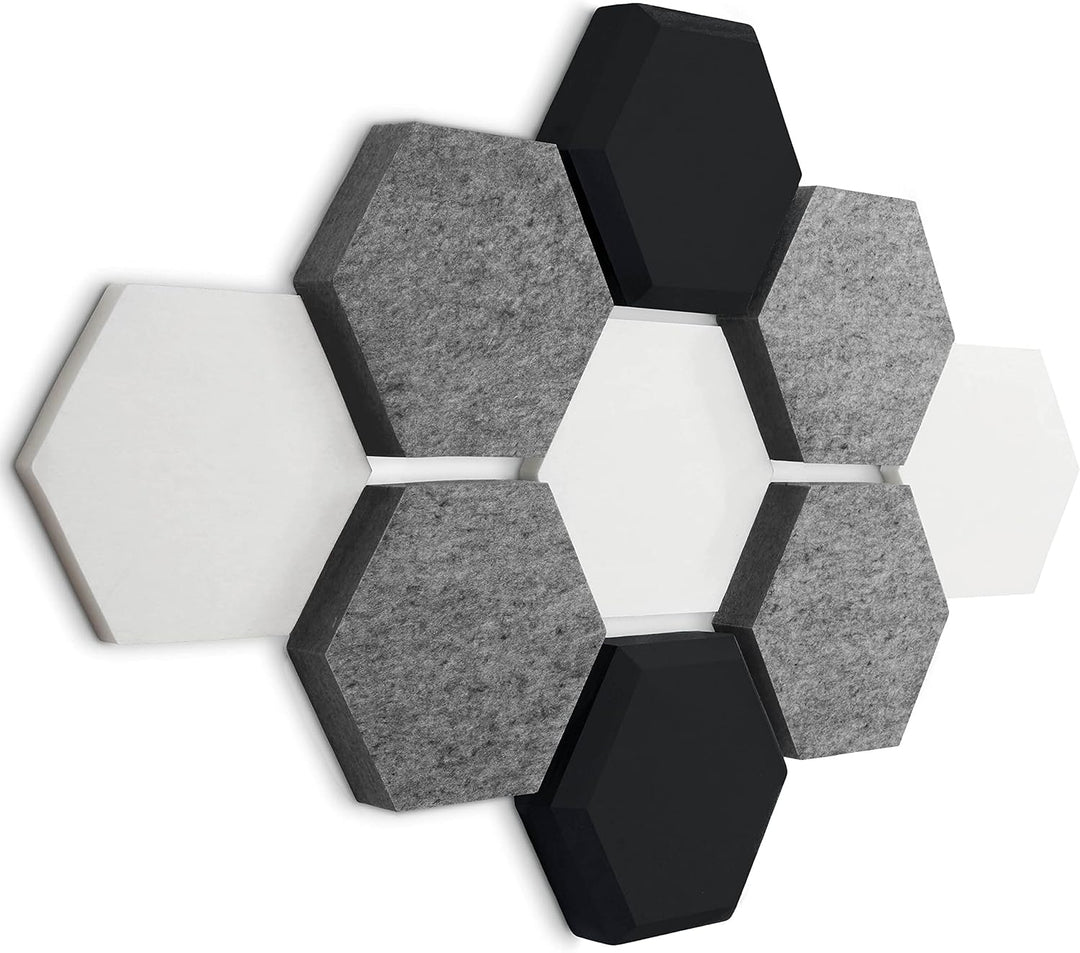 FENNEXT® Schallabsorber Wand Paneele [9 Stk.] für spürbar reduzierte Geräusche I Modernes Akustikbil