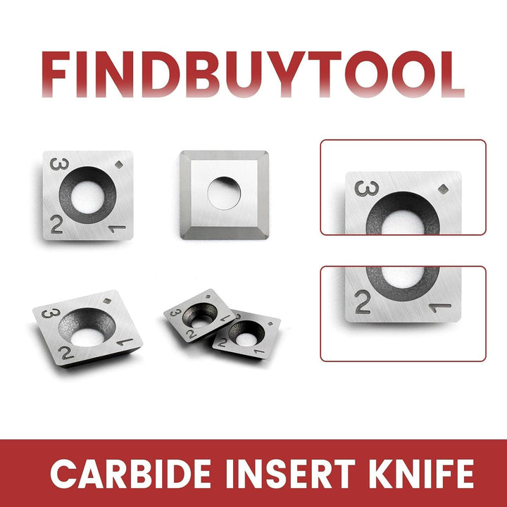 FindBuyTool HM Wendemesser 15x15x2,5mm 30° R150 4 Schneiden R0,5 – Hartmetall Hobelmesser für Spiral