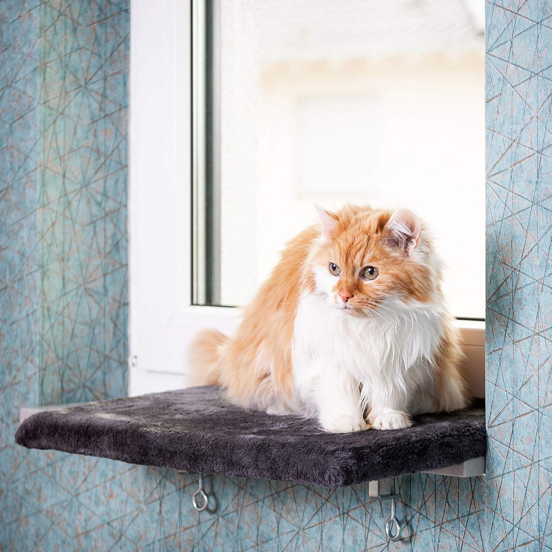 CanadianCat Company | Katzen Fensterliege Katzenbett Fensterbank Snuggly Place in anthrazit/dunkelgr