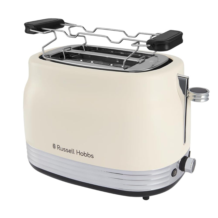 Russell Hobbs Toaster [für 2 Scheiben] Hanley Crème-Weiss (6 Bräunungsstufen, extra breite Toastschl