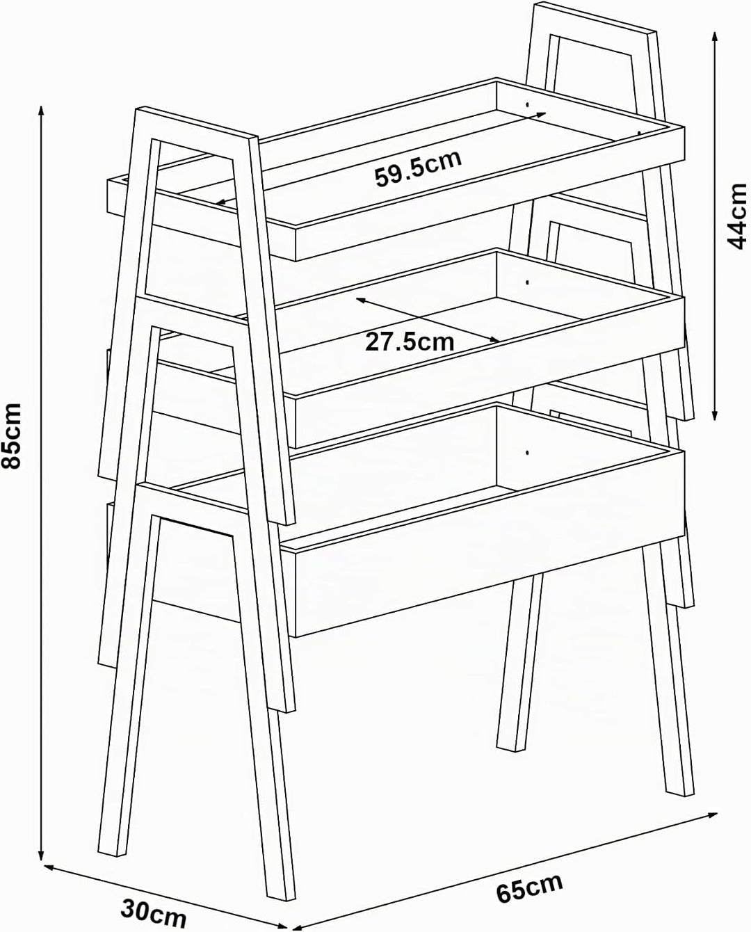 [en.casa] Pflanzenregal Hitra Stapelregal aus Bambus 3-TLG. Blumenregal Standregal mit 3 Ablagen Wei