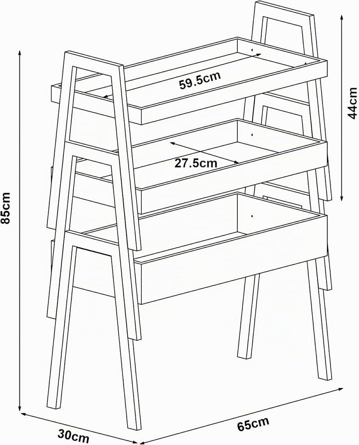 [en.casa] Pflanzenregal Hitra Stapelregal aus Bambus 3-TLG. Blumenregal Standregal mit 3 Ablagen Wei