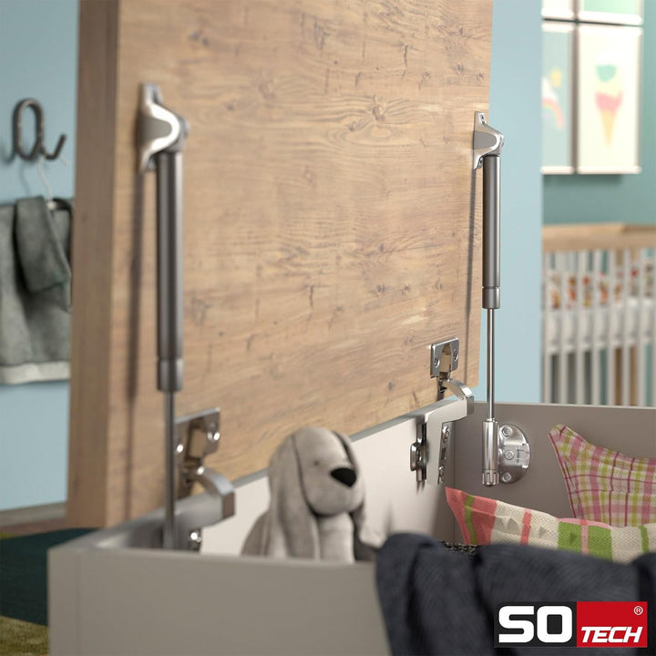 2er Set Italiana Ferramenta Gasdruckdämpfer KRABY lift up (60 Newton, 277 mm Gesamtlänge) Schranktür