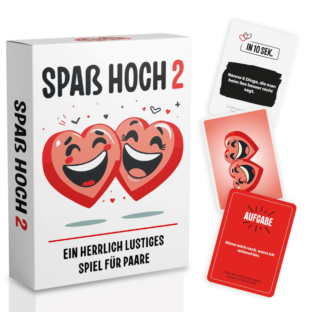 Spass Hoch 2 - Spiel für Paare zu zweit | Mit lustigen Aufgaben & Fragen | Pärchen Geschenke für Män