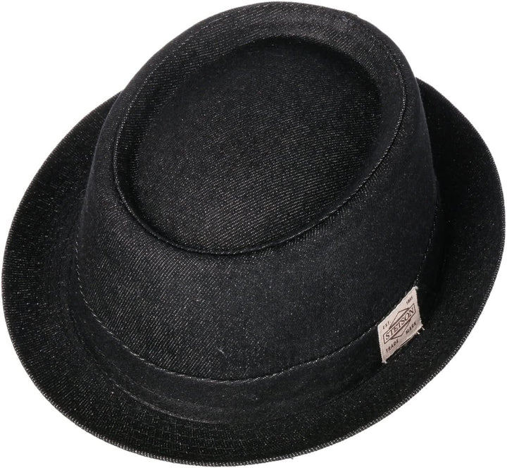 Stetson Classic Pork Pie Denim Hut Pork-Pie-Hut Stoffhut Jeanshut Baumwollhut Denimhut Damen/Herren