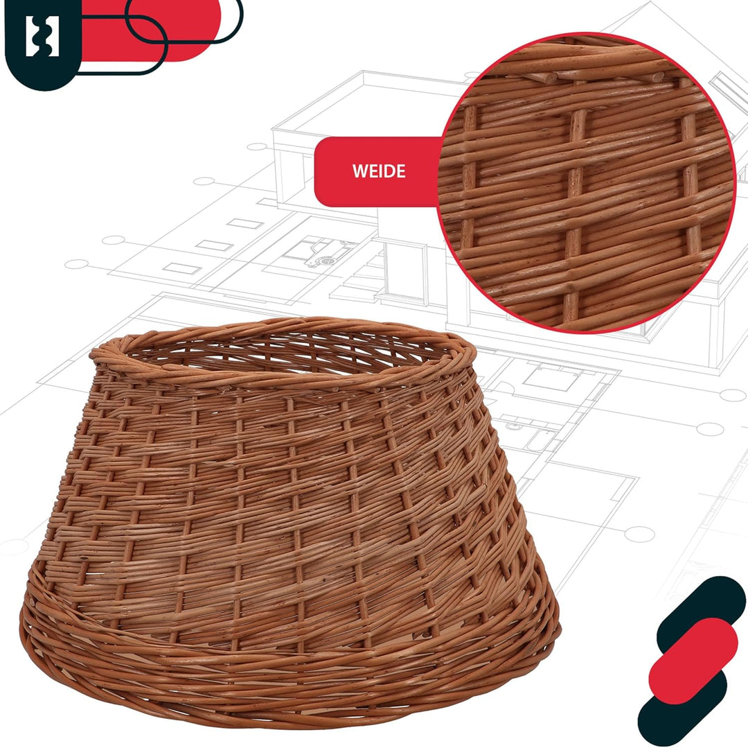 KOTARBAU® Weihnachtsbaum Rock aus Weide Ø 45 cm, Naturfarbe Christbaumständer aus Rattan Natur, Weih