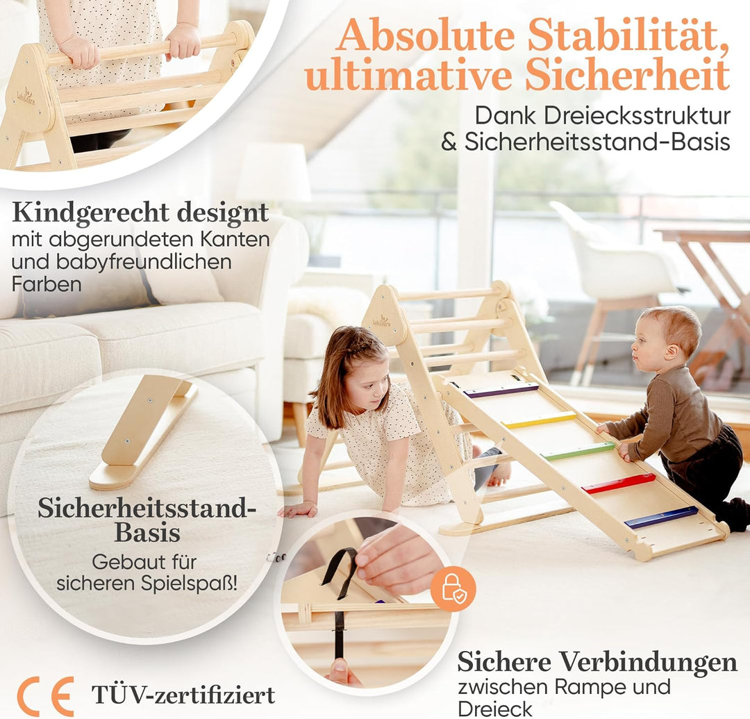 Lululearn® Kletterdreieck [Ultra-SICHER] - Ideal als Klettergerüst Indoor & Outdoor Spielzeug - Klet