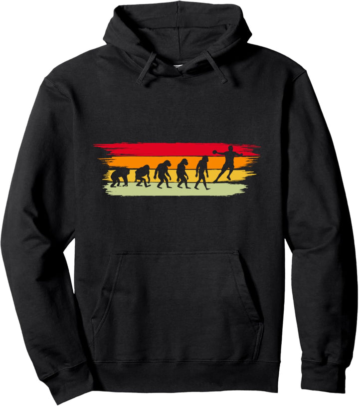 Handball Retro Evolution Handballspieler Ballsport Torwart Pullover Hoodie