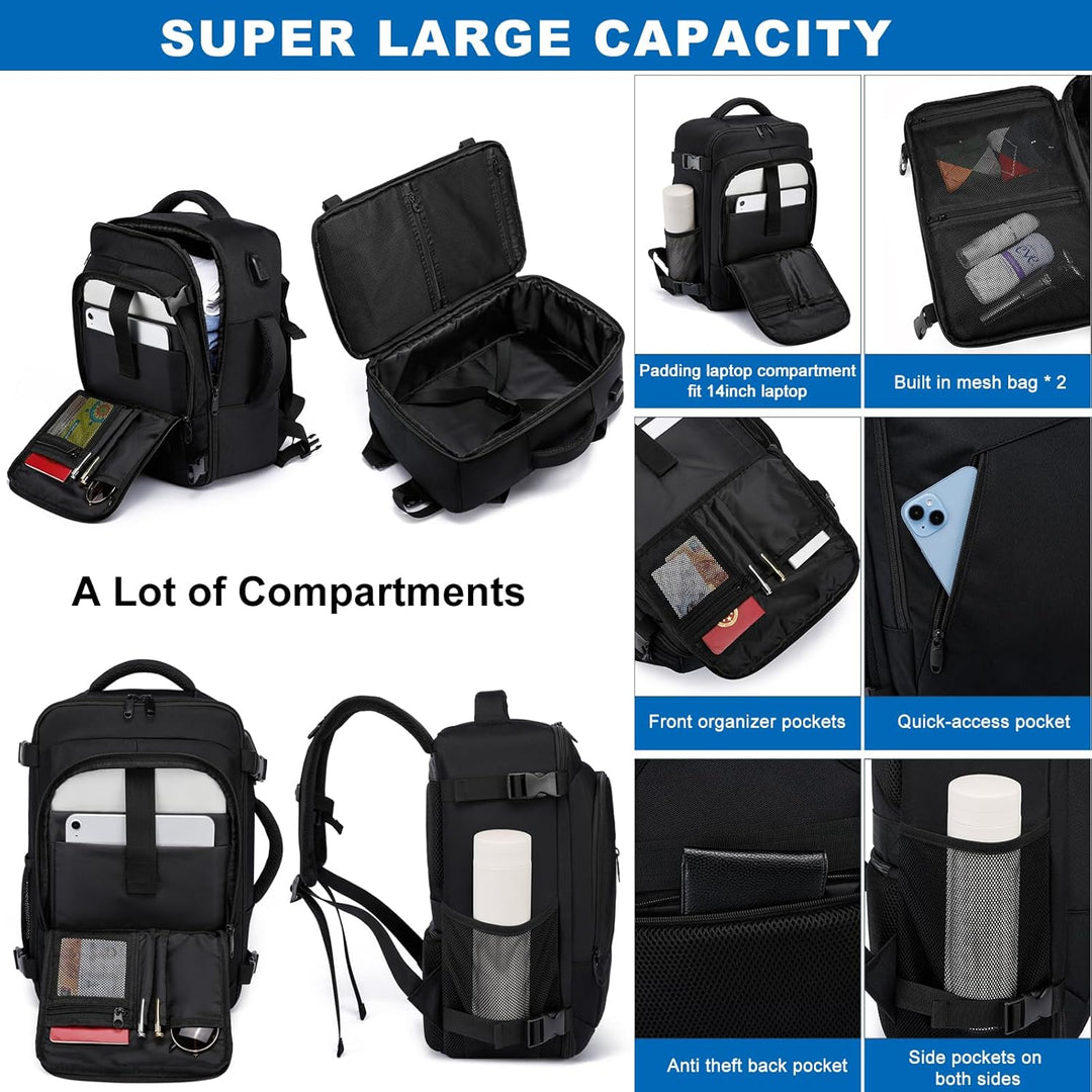 Handgepäck Rucksack 40x20x25 für Ryanair Klein Reiserucksack für Flugzeug Unter Sitzplatz Tasche Lap