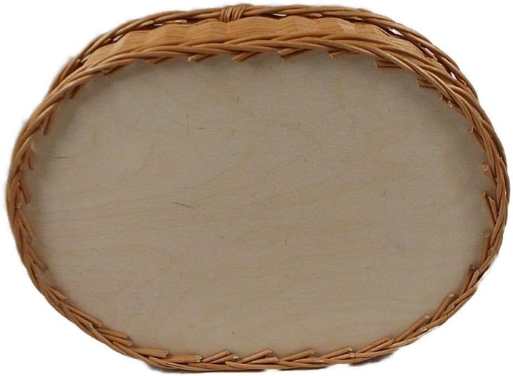 Weidentablett mit Henkel Braun Oval ca. 52x40x35 cm