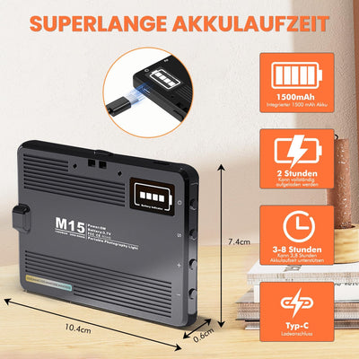 ETENTOUS Selfie Licht mit Clip, 72 LED Videolicht Dimmbare 3000K-9900K, Eingebauten Rechargeable Akk