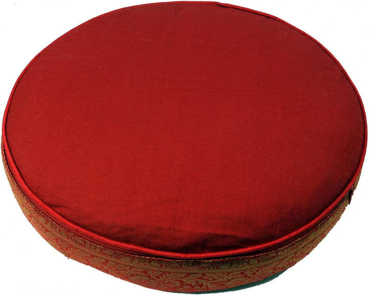 GURU SHOP Orientalisches Rundes Patchwork Kissen 40 cm, Sitzkissen, Bodenkissen mit Baumwollfüllung