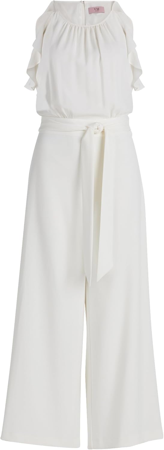 Vera Mont Damen Jumpsuit mit Volant 42 Offwhite, 42 Offwhite