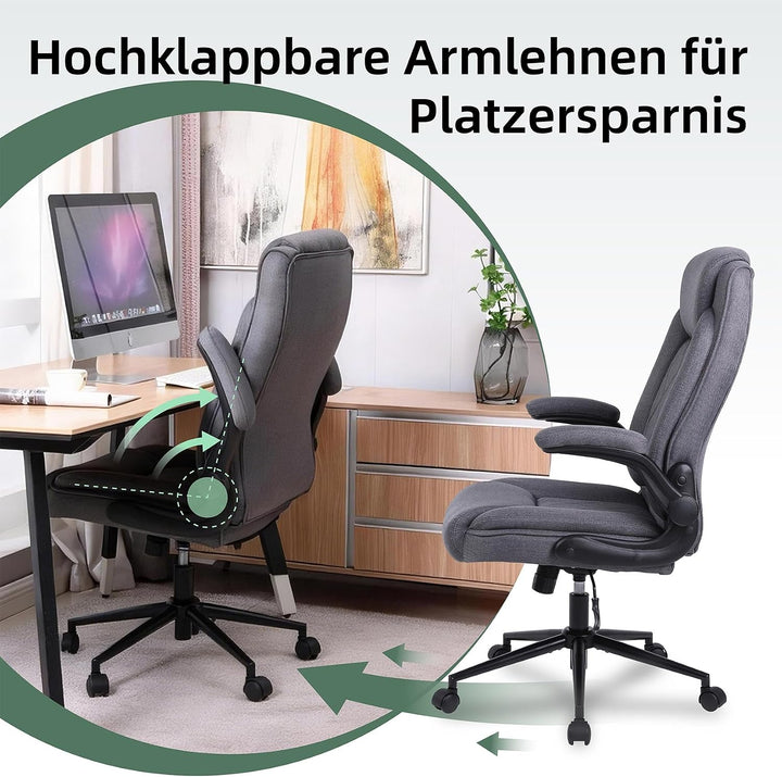 Youhauchair Bürostuhl Ergonomisch, Dunkelgrau | Ergonomisches Design, Hoher Rückenlehne, maximale