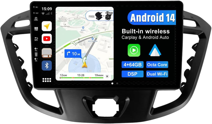 JOYX Android 12 IPS Autoradio Passt für Ford Tourneo / Ford Transit Custom (2013-2021) - 4G+64G - Ei