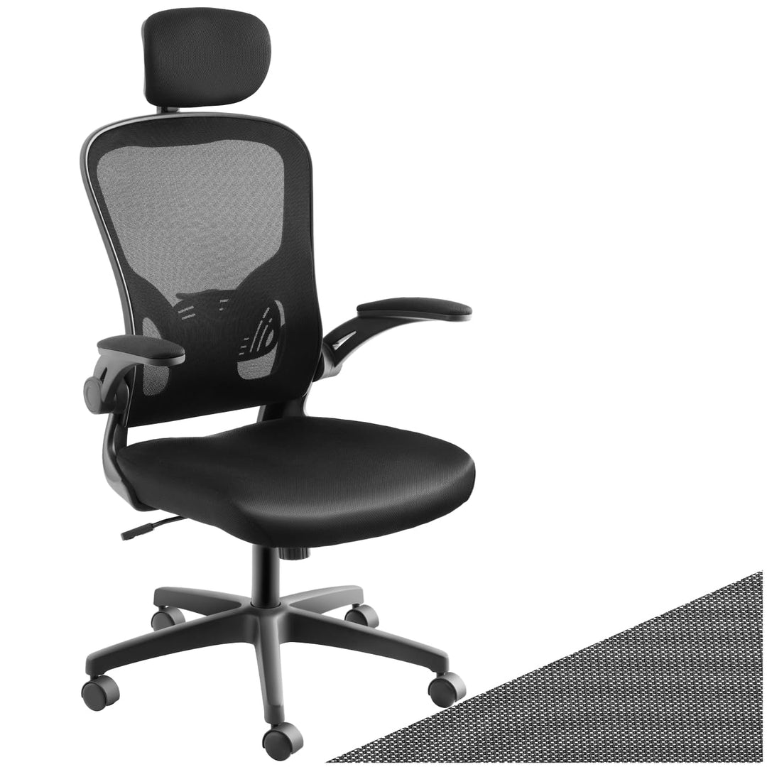 tectake® gepolsterter Gaming PC Bürostuhl, ergonomischer Stuhl mit Lendenwirbelstütze, Office Chair,
