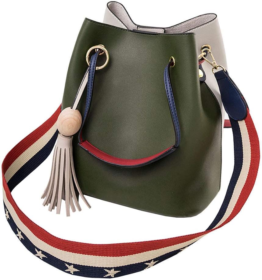 DEERWORD Damen Taschen Handtaschen Elegant Frau Schultertaschen Lack PU-Leder Henkeltaschen Grün, Gr