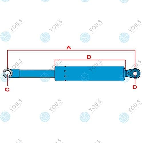 YOU.S 32147 Gasfeder für Frontscheibe Länge: 218 mm Kraft: 1100 N (2 Stück)