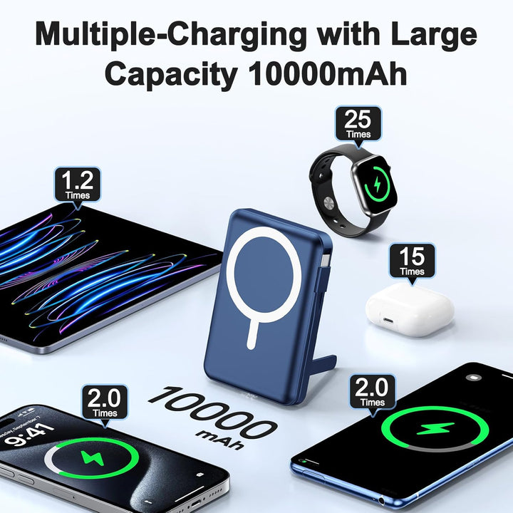 für Magsafe Powerbank, 10000mAh Magnetische Kabellose Power Bank für iPhone, 20W Schnelllade Externe