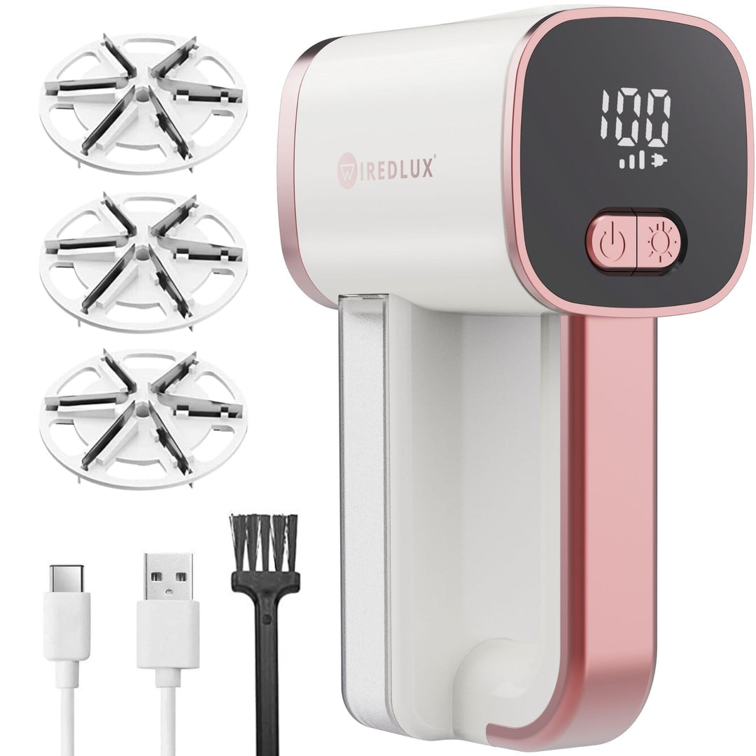 Fusselrasierer Elektrisch WiredLux - Wiederaufladbarer Fusselentferner für Kleidung & Möbel - LED-Li