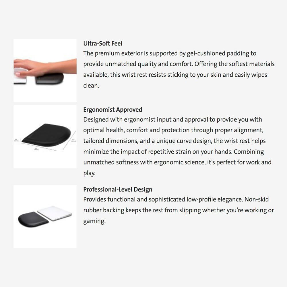 Kensington ErgoSoft Handgelenkauflage für Slim Mouse/Trackpad, schwarz (K52803WW) Mouse Wrist Rest F