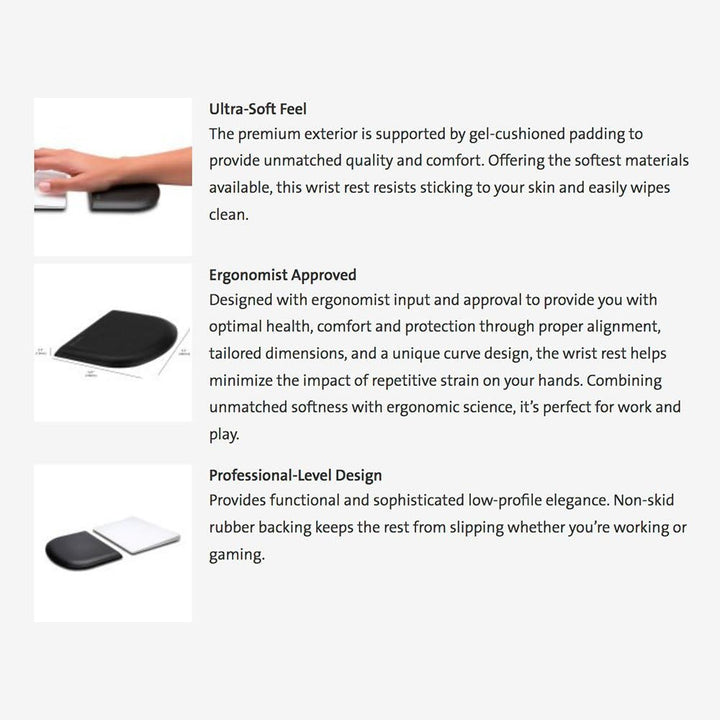 Kensington ErgoSoft Handgelenkauflage für Slim Mouse/Trackpad, schwarz (K52803WW) Mouse Wrist Rest F