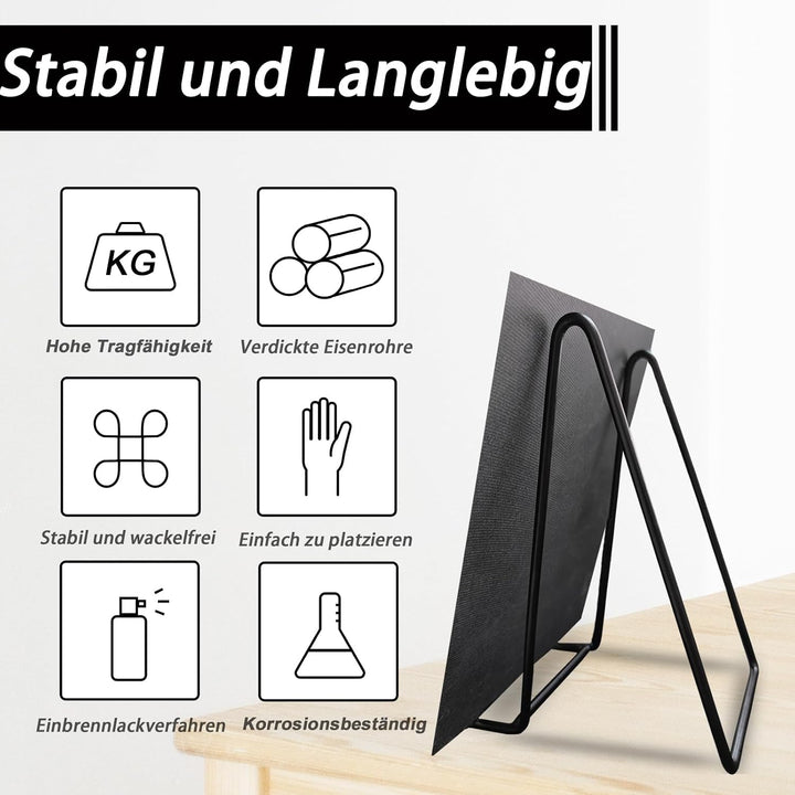 Tellerständer aus stabilem Metall, 25,4 cm, Schwarz, 2 Stück | Für Dekoteller, Bücher, Fotos und Pla