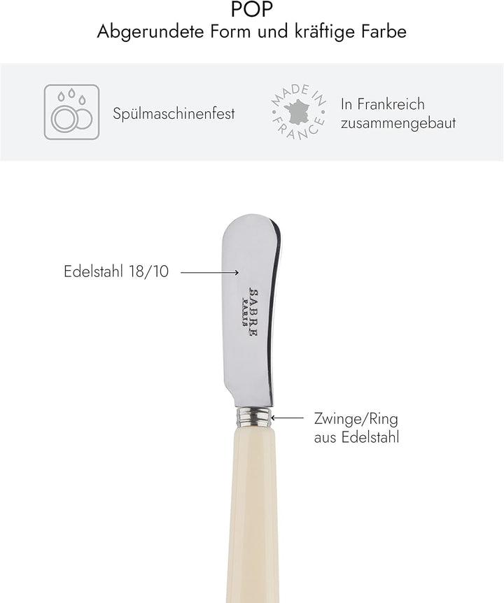 SABRE PARIS - 2er Set Buttermesser 14 cm - Pop - Ideal Für Butter, Aufstrich - Edelstahl & Nylon - S