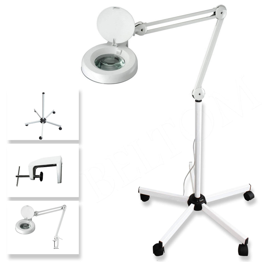 Beltom® LUPENLEUCHTE STATIV LINSE 5 DIOPTRIEN KALTLICHT + TISCHKLEMME LUPENLAMPE 22 W