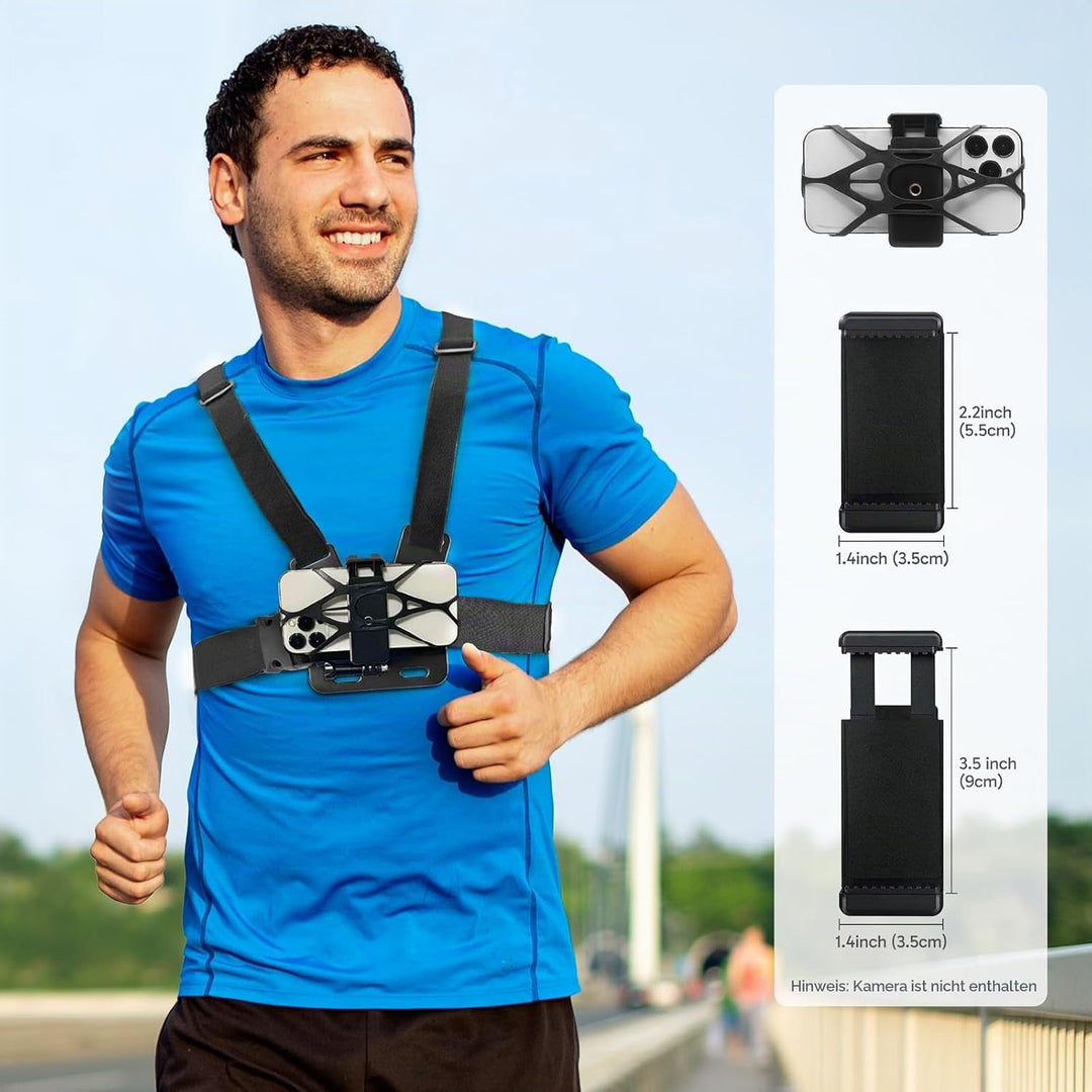AKASO 6 in 1 Action Cam Brustgurt Kit, kompatibel mit EK7000/EK7000 Pro/Brave 4/Brave 4 Pro/Brave 7